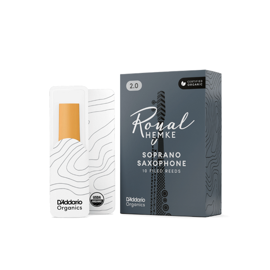 Royal Hemke Organic Soprano Saxophone Reeds, Strength 2.0, 10-pack