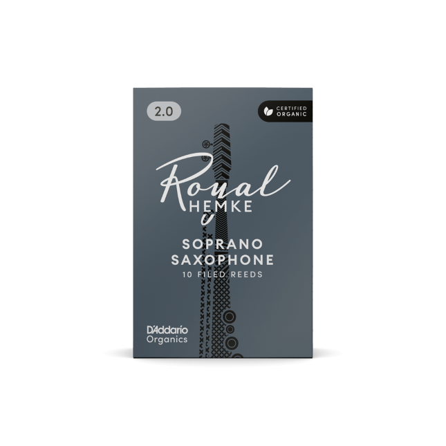 Royal Hemke Organic Soprano Saxophone Reeds, Strength 3.0, 10-pack