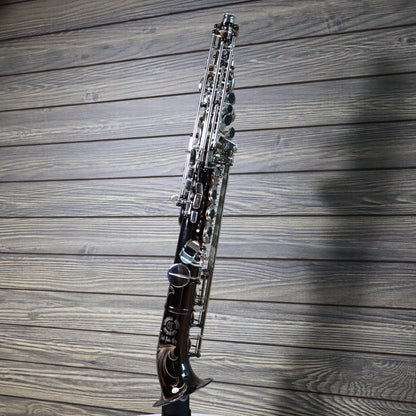 Cannonball Big Bell Stone Series Arc Soprano Sax Black with Silver Keys - SA5-BS