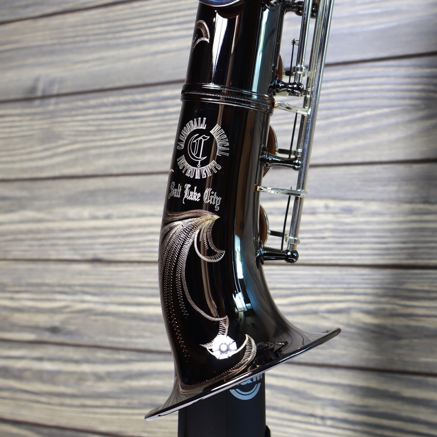 Cannonball Big Bell Stone Series Arc Soprano Sax Black with Silver Keys - SA5-BS