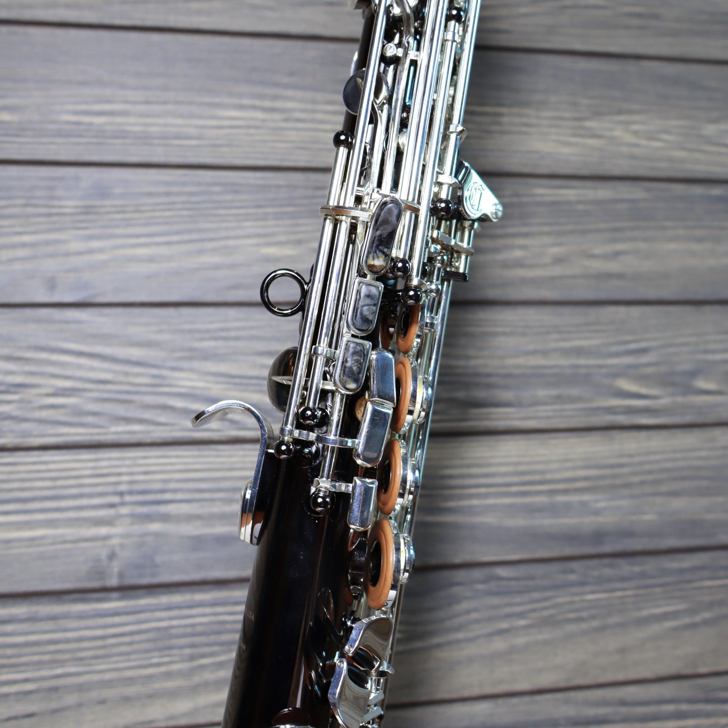 Cannonball Big Bell Stone Series Arc Soprano Sax Black with Silver Keys - SA5-BS