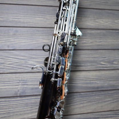 Cannonball Big Bell Stone Series Arc Soprano Sax Black with Silver Keys - SA5-BS
