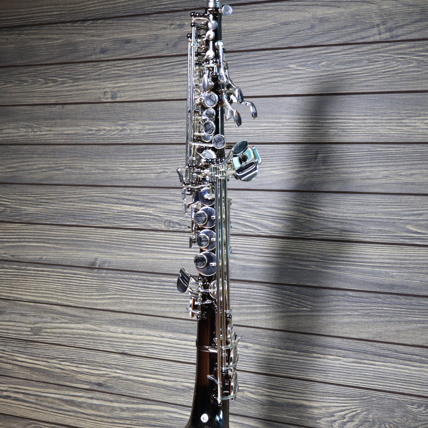 Cannonball Big Bell Stone Series Arc Soprano Sax Black with Silver Keys - SA5-BS