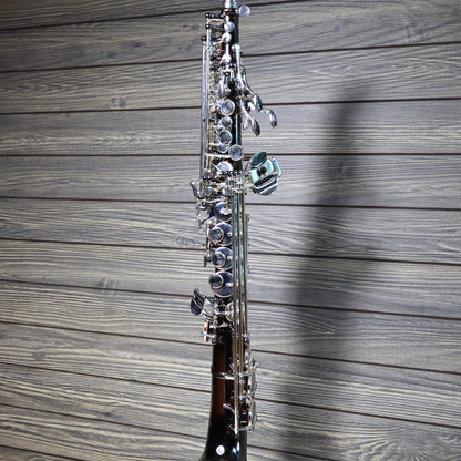 Cannonball Big Bell Stone Series Arc Soprano Sax Black with Silver Keys - SA5-BS