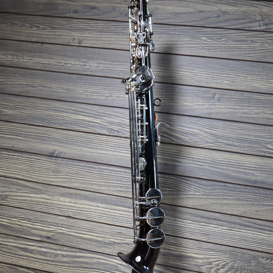 Cannonball Big Bell Stone Series Arc Soprano Sax Black with Silver Keys - SA5-BS