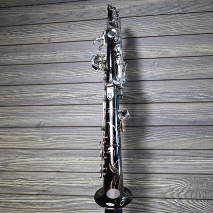 Cannonball Big Bell Stone Series Arc Soprano Sax Black with Silver Keys - SA5-BS
