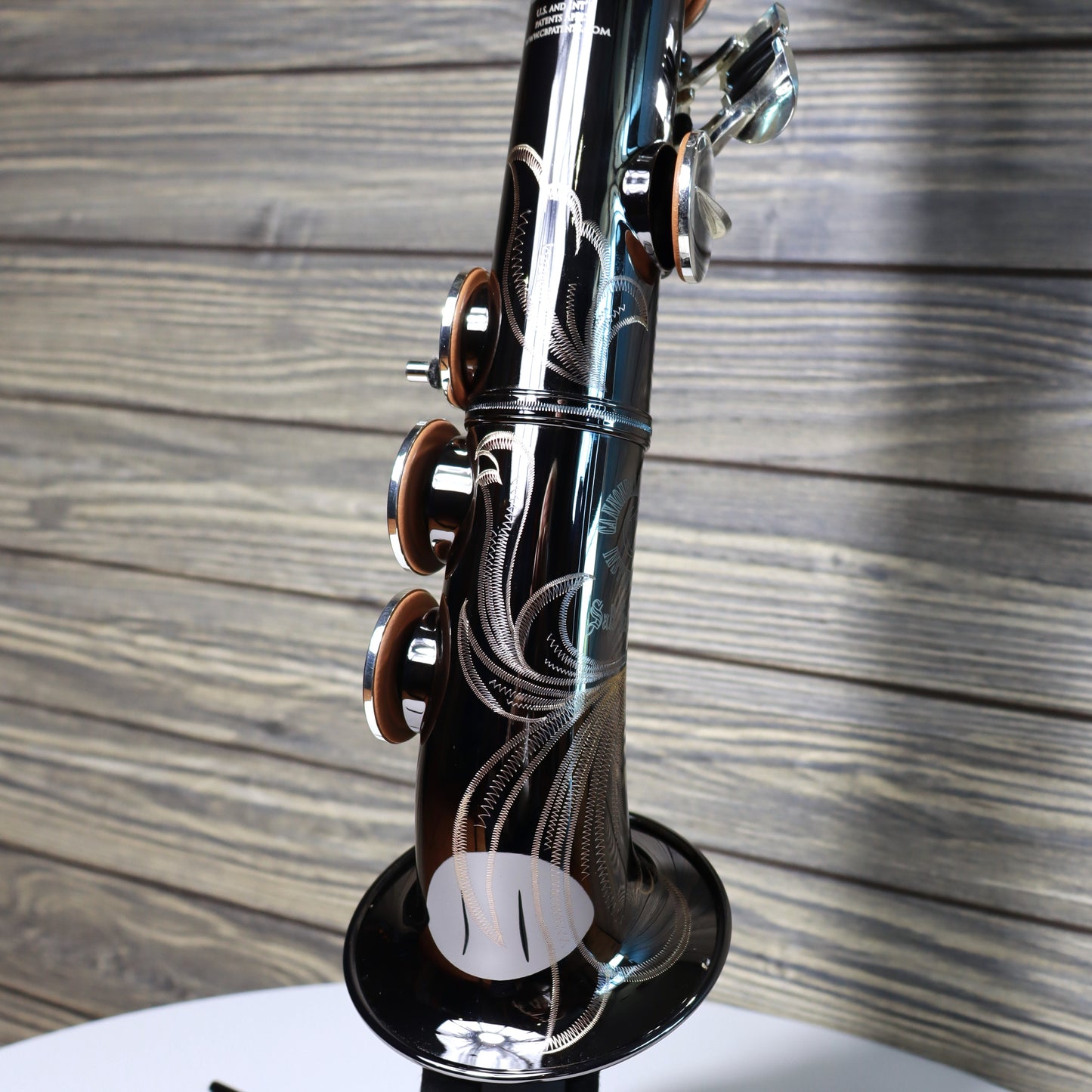 Cannonball Big Bell Stone Series Arc Soprano Sax Black with Silver Keys - SA5-BS