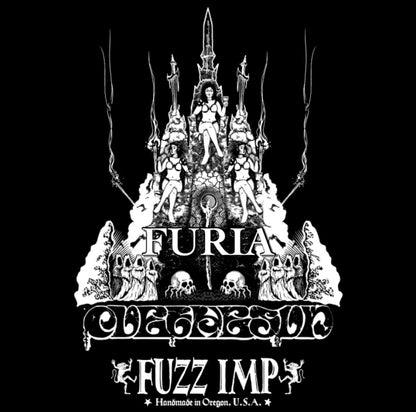 Fuzz Imp Furia Heavy Metal Distortion Pedal, Hammered Blue Enclosure