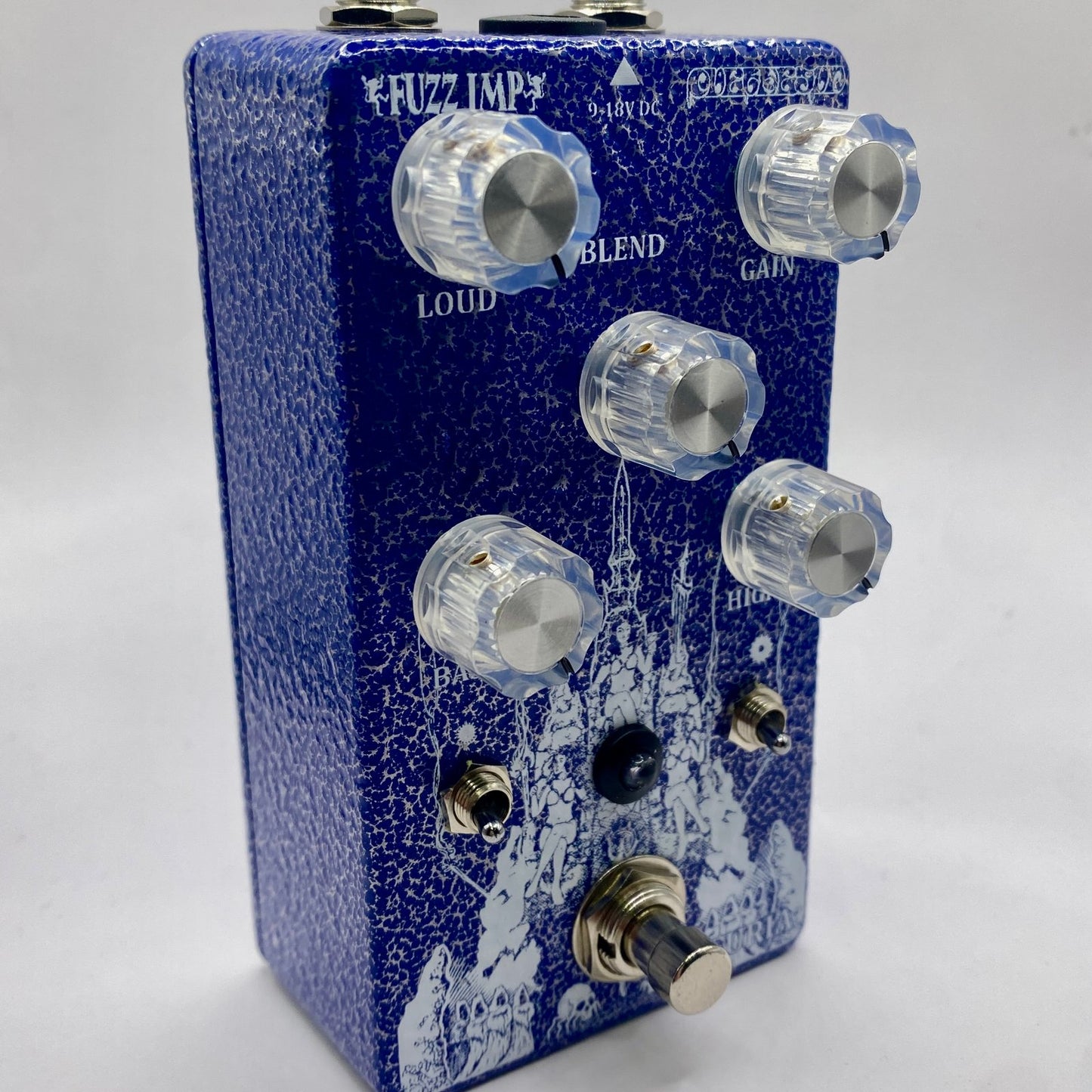 Fuzz Imp Furia Heavy Metal Distortion Pedal, Hammered Blue Enclosure