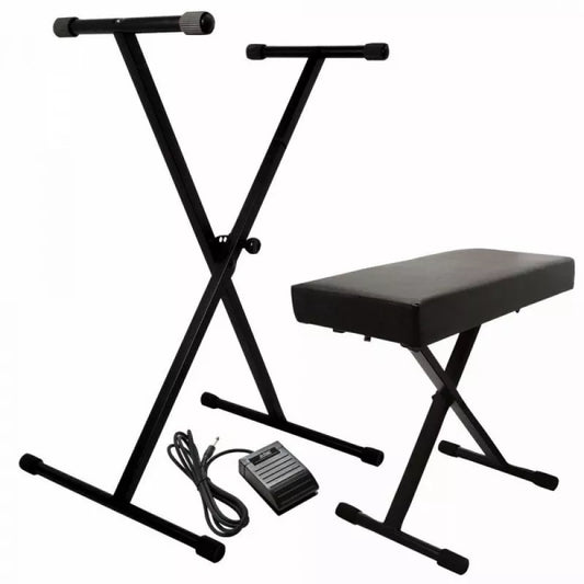 On Stage KPK6520-CB Keyboard Stand Bench and Pedal pack