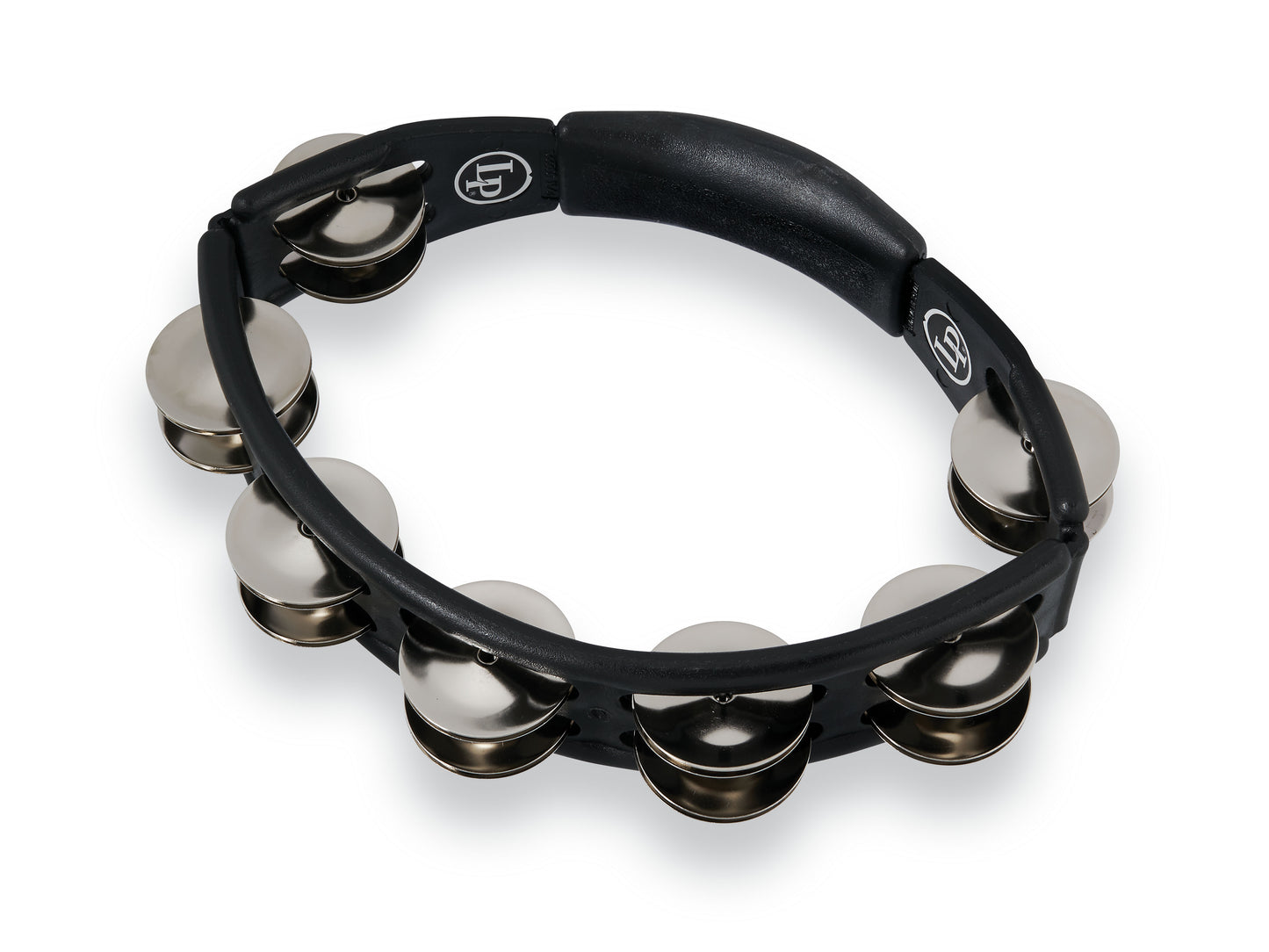 Latin Percussion LP150 Cyclops Handheld Tambourine - Black with Steel Jingles - Poppa's Music 