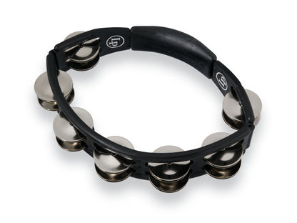 Latin Percussion LP150 Cyclops Handheld Tambourine - Black with Steel Jingles - Poppa's Music 