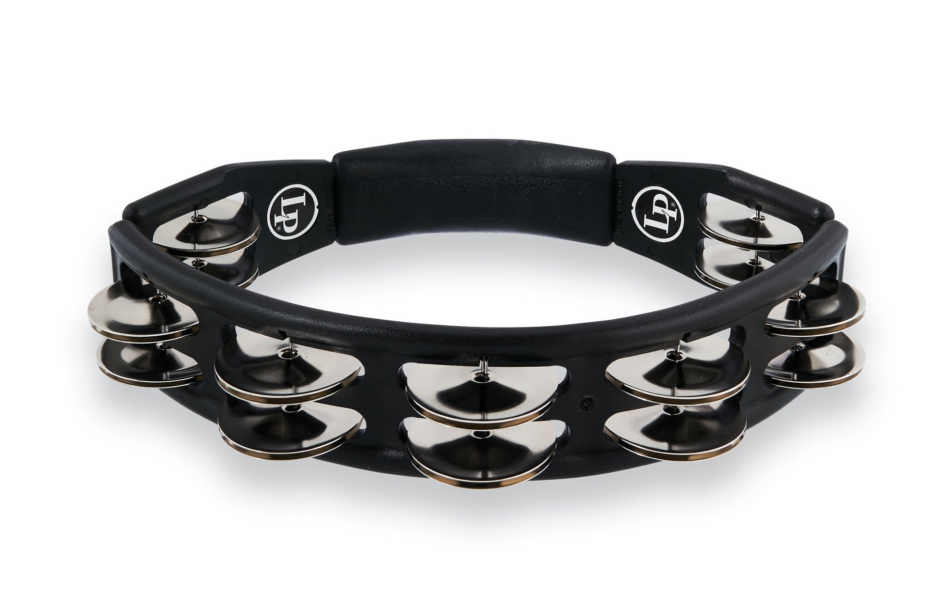 Latin Percussion LP150 Cyclops Handheld Tambourine - Black with Steel Jingles - Poppa's Music 