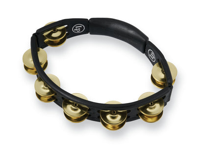 Latin Percussion LP170 Cyclops Handheld Tambourine - Black with Brass Jingles - Poppa's Music 