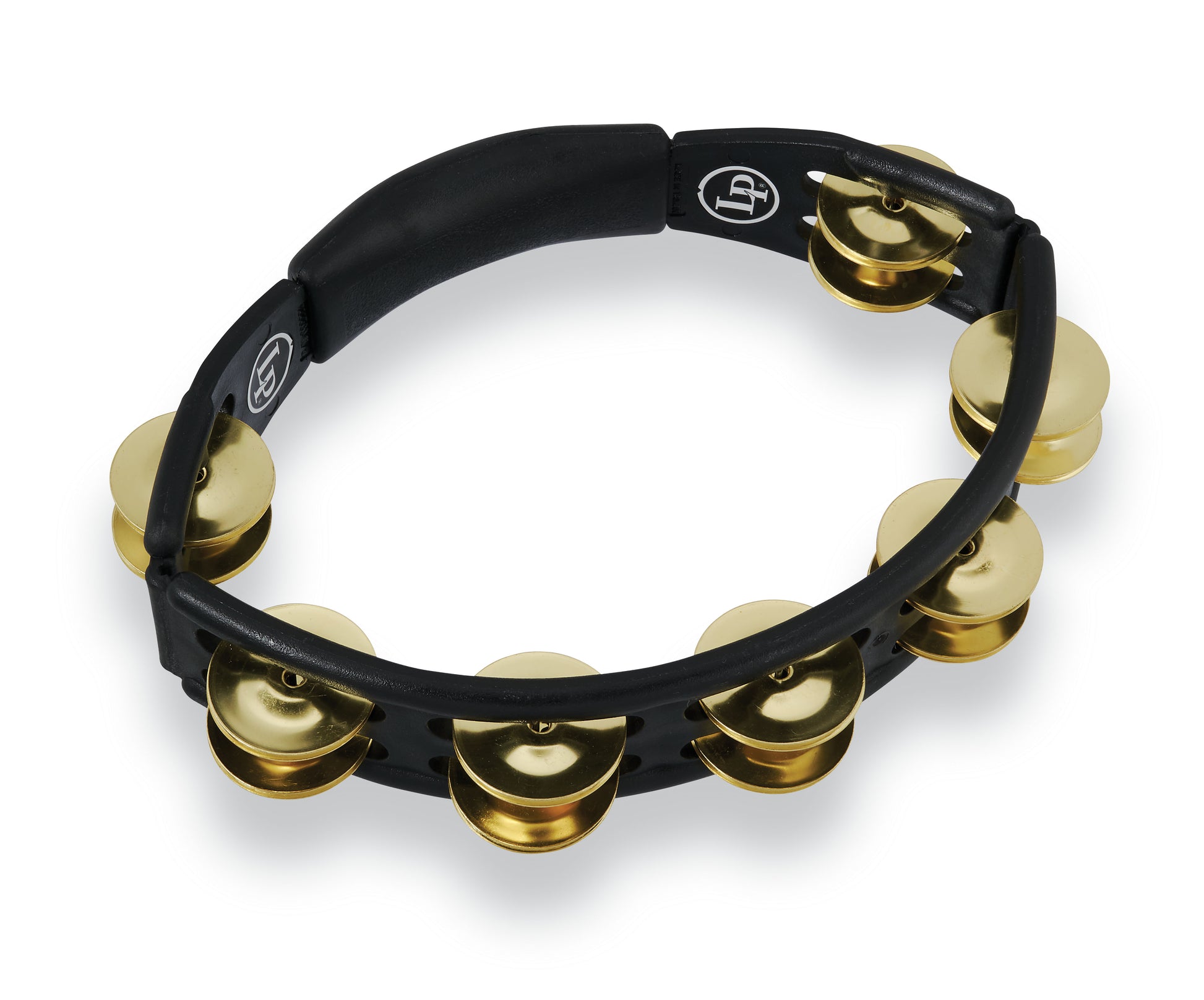 Latin Percussion LP170 Cyclops Handheld Tambourine - Black with Brass Jingles - Poppa's Music 