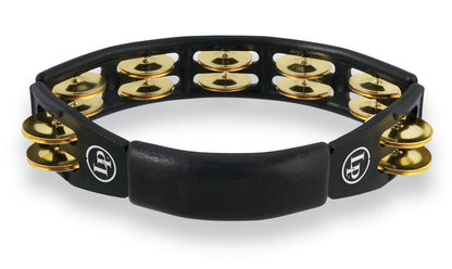 Latin Percussion LP170 Cyclops Handheld Tambourine - Black with Brass Jingles - Poppa's Music 