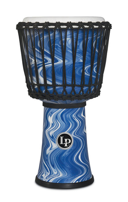 Latin Percussion 10-inch Rope Tuned Circle Djembe with Perfect-Pitch head - Blue Marble - LP2010-BM - Poppa's Music 