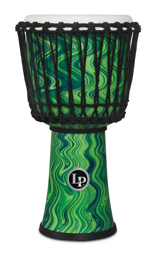 Latin Percussion 10-inch Rope Tuned Circle Djembe with Perfect-Pitch head - Marble Green- LP2010-GM