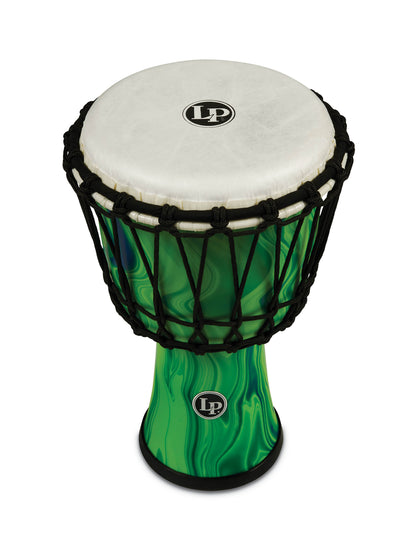 Latin Percussion 10-inch Rope Tuned Circle Djembe with Perfect-Pitch head - Marble Green- LP2010-GM