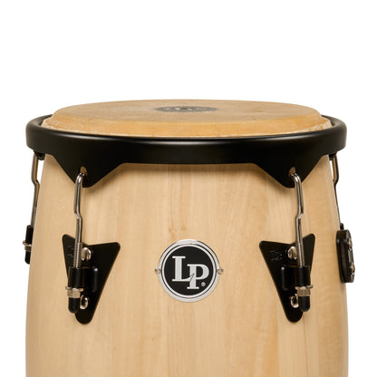 Latin Percussion City II 10-11 Conga Set Mango w/Double Stand, Natural Black LP646NYII-AW