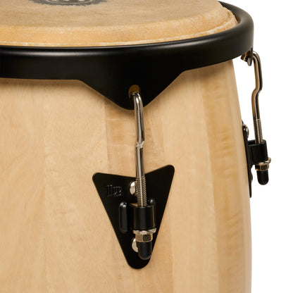 Latin Percussion City II 10-11 Conga Set Mango w/Double Stand, Natural Black LP646NYII-AW