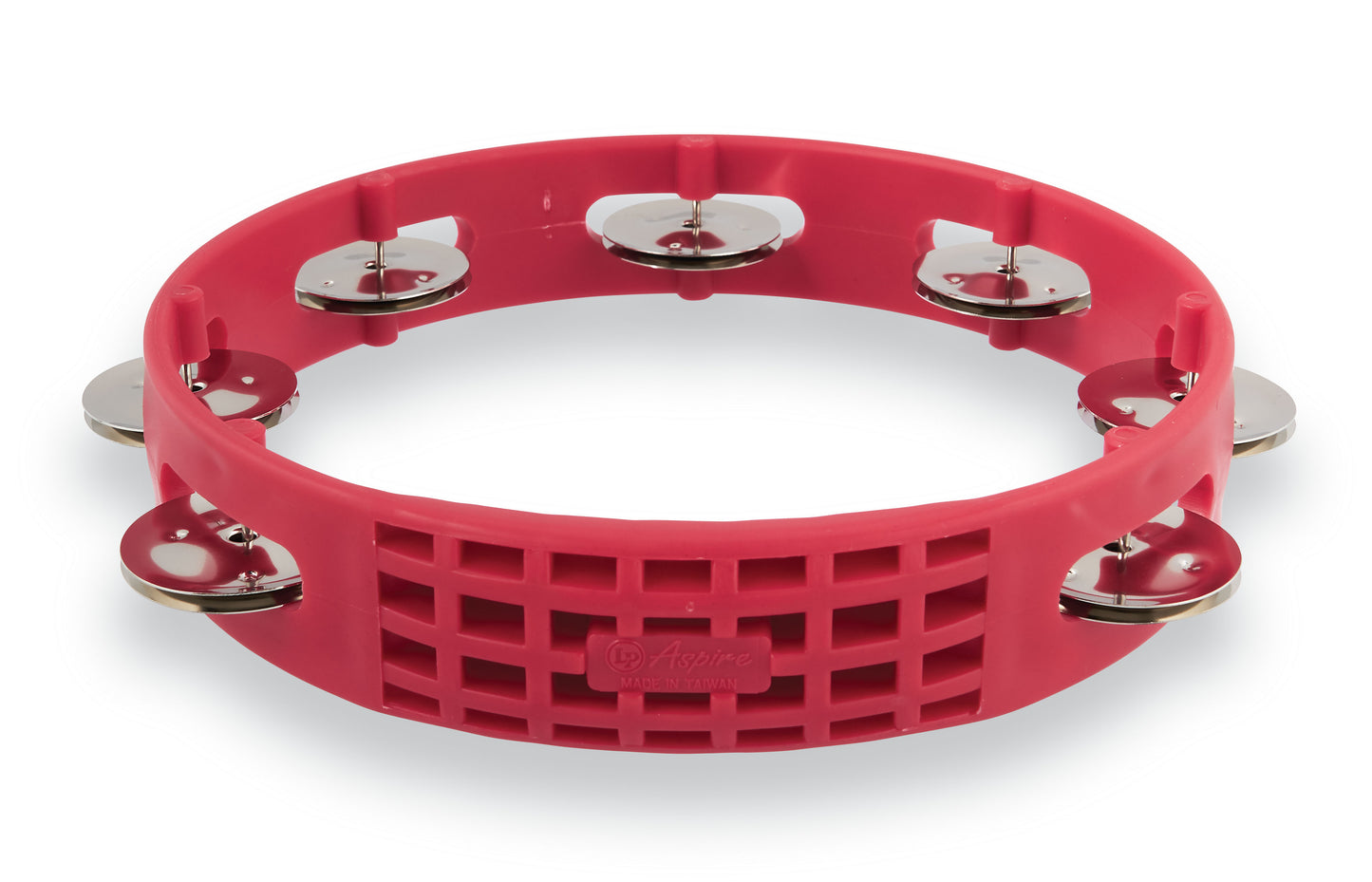 Latin Percussion LPA181 Aspire 8-inch Red Tambourine with Steel Jingle