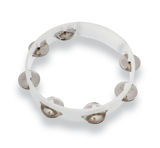 Latin Percussion LPA182 Aspire 8-inch White Tambourine with Steel Jingle