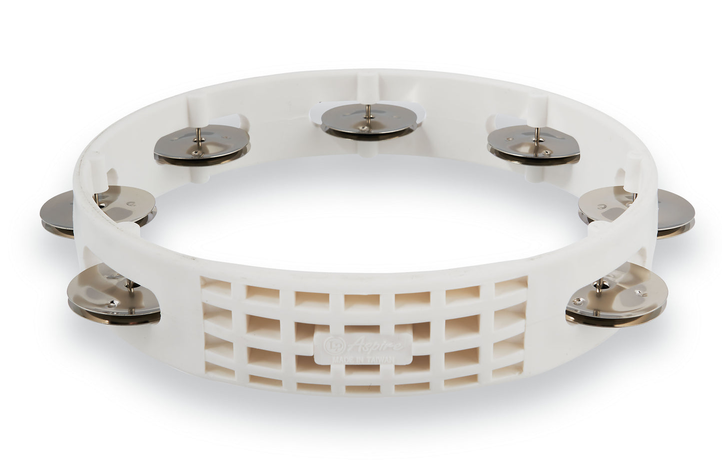 Latin Percussion LPA182 Aspire 8-inch White Tambourine with Steel Jingle