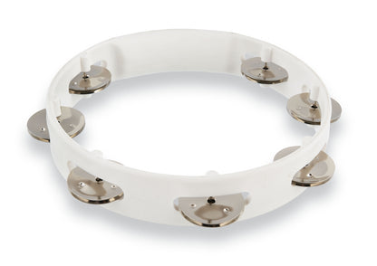 Latin Percussion LPA182 Aspire 8-inch White Tambourine with Steel Jingle