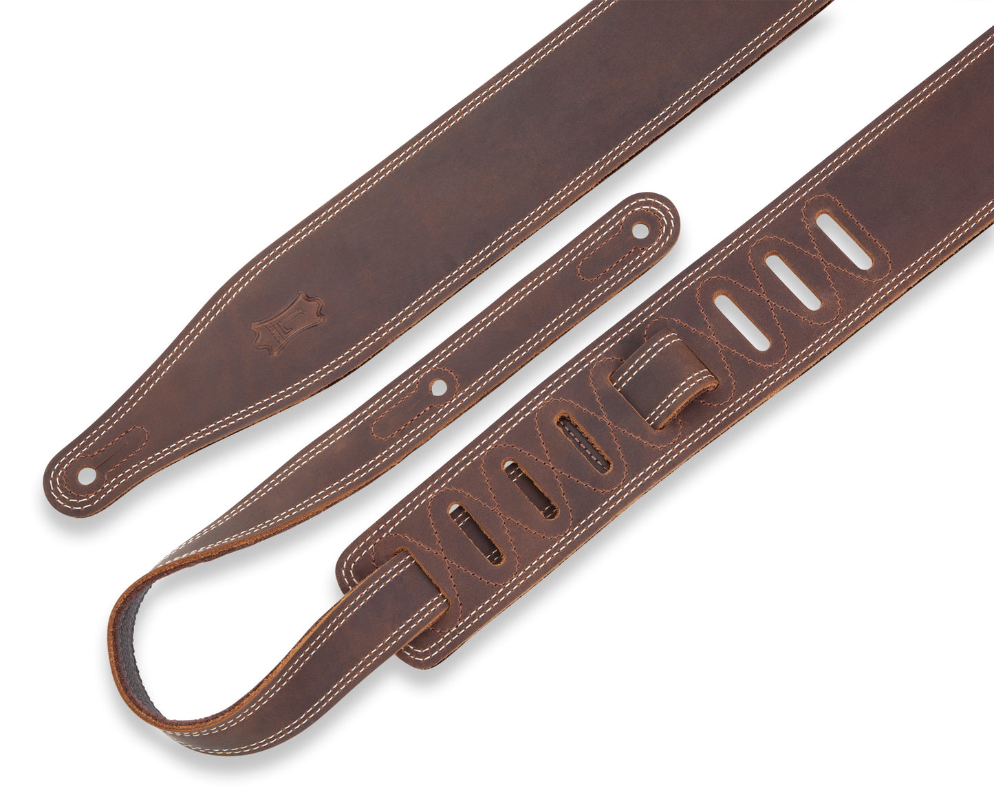 Levy's Like Butter Series Dark Brown 2.5" Leather Guitar Strap M17BDS-DBR