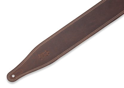 Levy's Like Butter Series Dark Brown 2.5" Leather Guitar Strap M17BDS-DBR