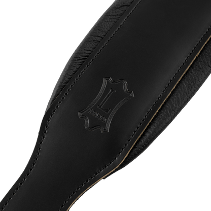 Levy's Black Acoustic Leather Guitar Strap M26PD-BLK-ACO