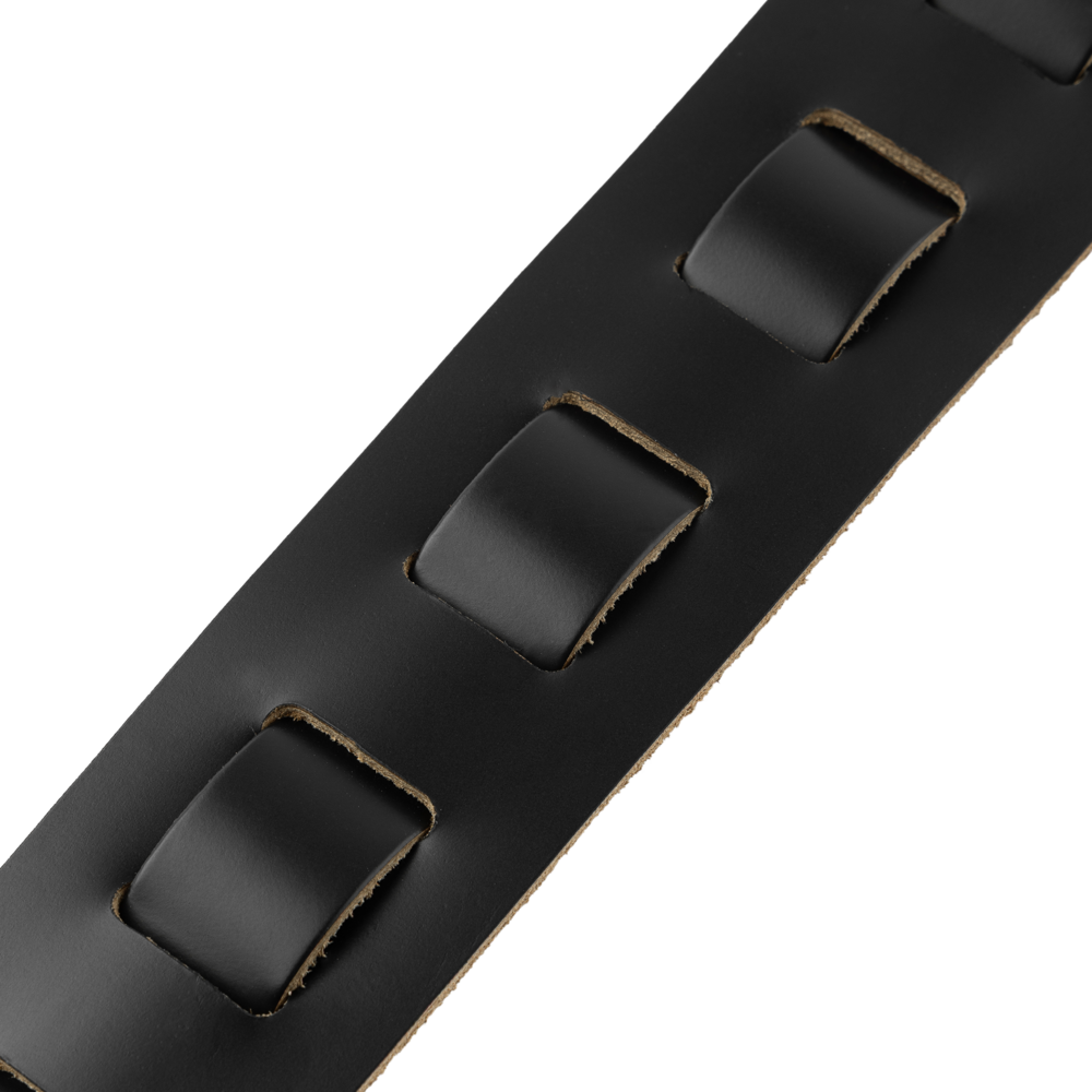 Levy's Black Acoustic Leather Guitar Strap M26PD-BLK-ACO