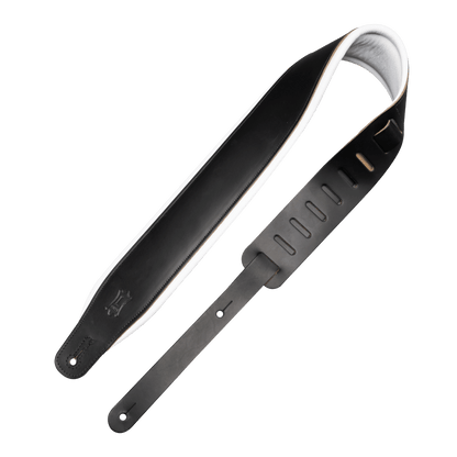 Levy's 3" Wide Top Grain Amped Series Leather Guitar Straps - Tuxedo M26PD-BLK_WHT