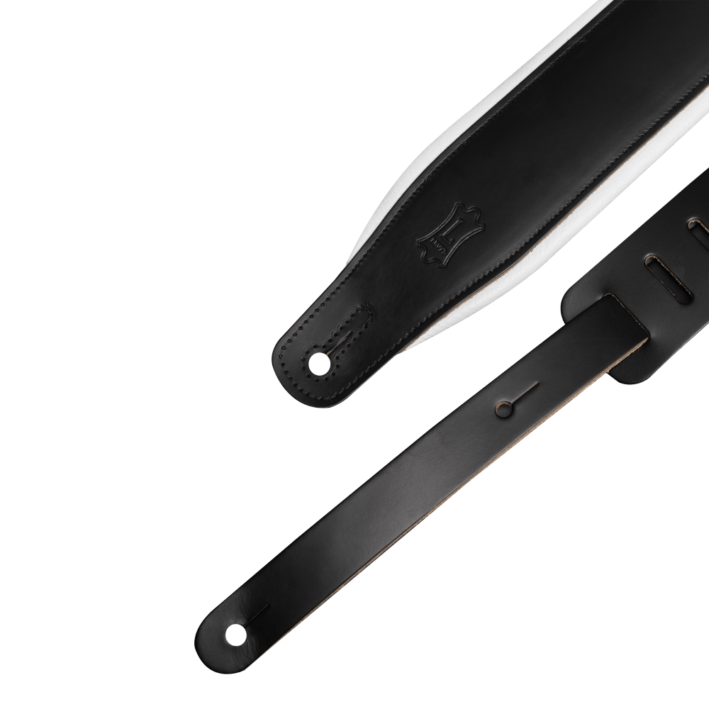 Levy's 3" Wide Top Grain Amped Series Leather Guitar Straps - Tuxedo M26PD-BLK_WHT