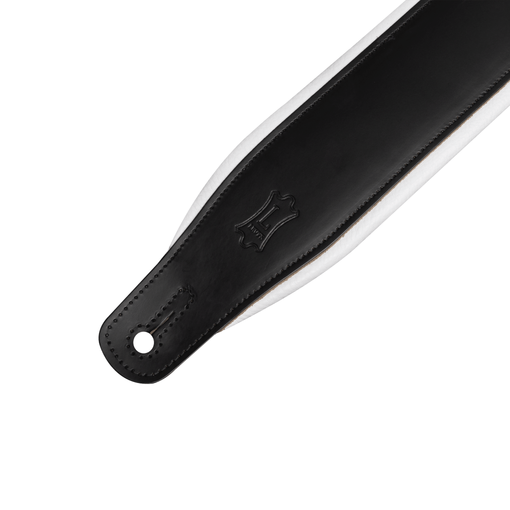 Levy's 3" Wide Top Grain Amped Series Leather Guitar Straps - Tuxedo M26PD-BLK_WHT
