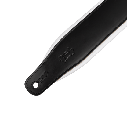 Levy's 3" Wide Top Grain Amped Series Leather Guitar Straps - Tuxedo M26PD-BLK_WHT