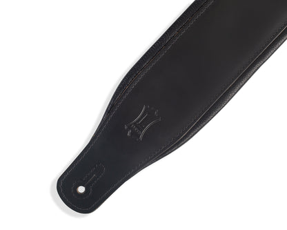 Levy's Amped Leather Series Black Leather Guitar Strap M26PD-BLK