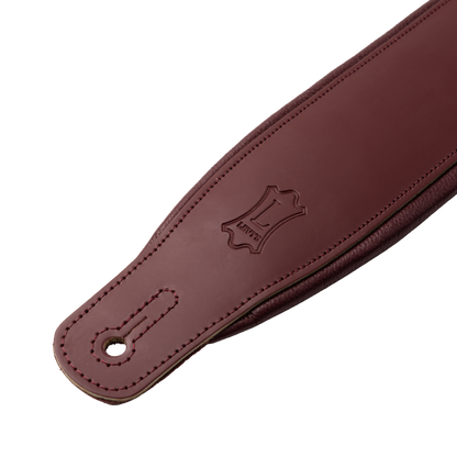Levy's Burgundy Leather Guitar Strap M26PD-BRG-BRG