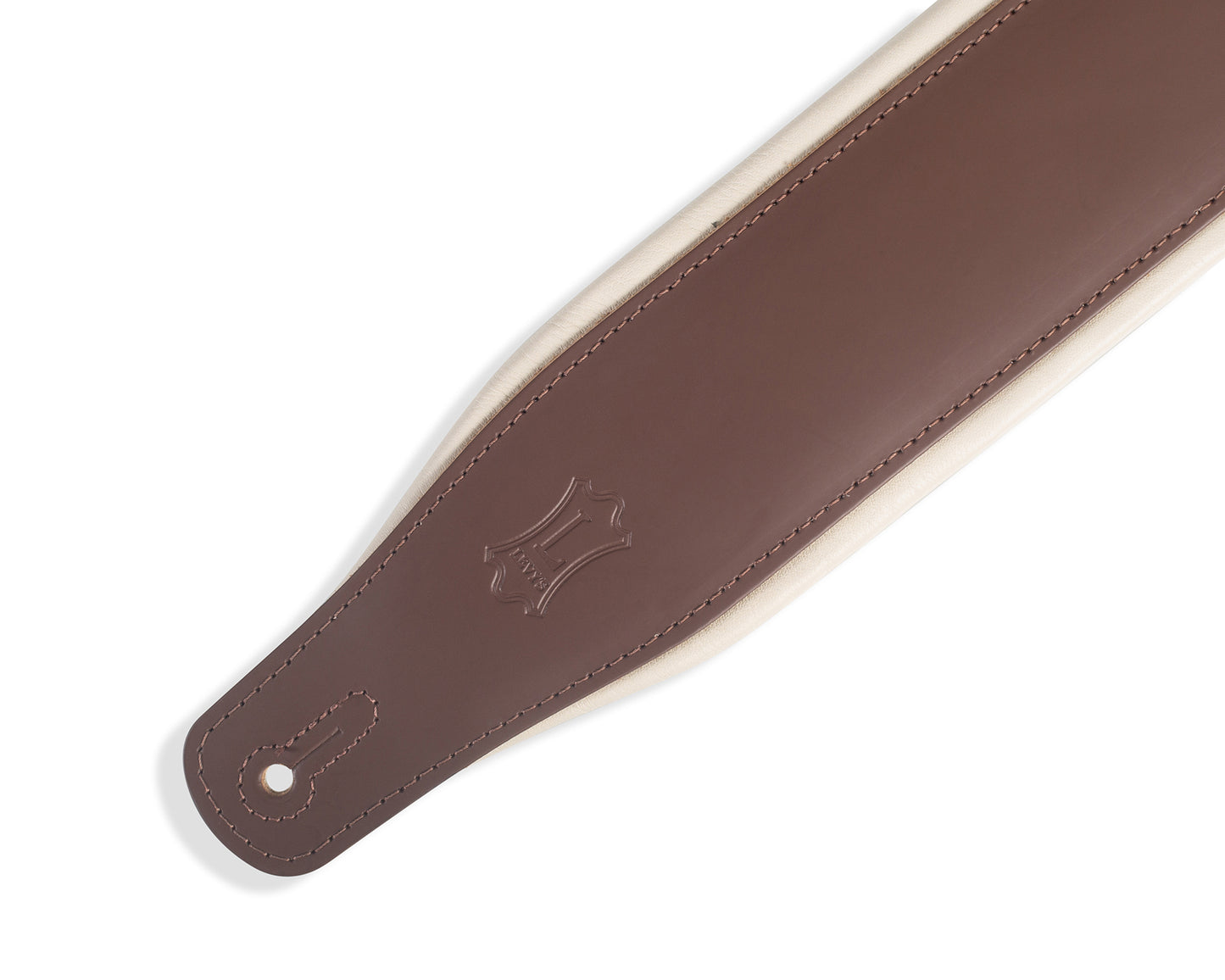 Levy's 3" Wide Brown over Cream Amped Series Leather Guitar Strap