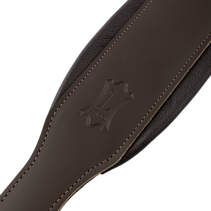 Levy's Dark Brown Acoustic Leather Guitar Strap M26PD-DBR-ACO