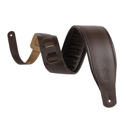 Levy's Extra Long Dark Brown Leather Guitar Strap M26PD-DBR-XL