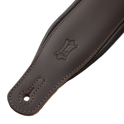 Levy's Extra Long Dark Brown Leather Guitar Strap M26PD-DBR-XL