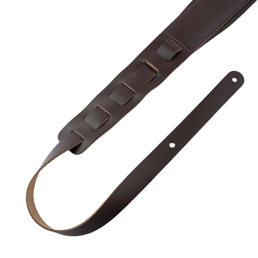 Levy's Extra Long Dark Brown Leather Guitar Strap M26PD-DBR-XL