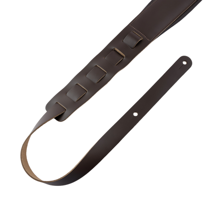 Levy's Extra Long Dark Brown Leather Guitar Strap M26PD-DBR-XL