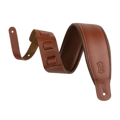 Levy's Walnut Leather Guitar Strap M26PD-WAL-BRN