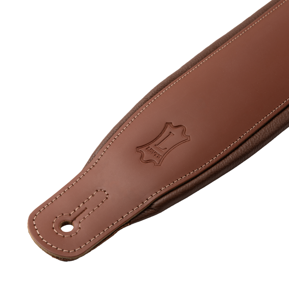 Levy's Walnut Leather Guitar Strap M26PD-WAL-BRN