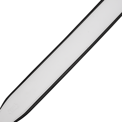 Levy's 3" Wide White over Black Amped Series Leather Guitar Strap M26PD-WHT_BLK
