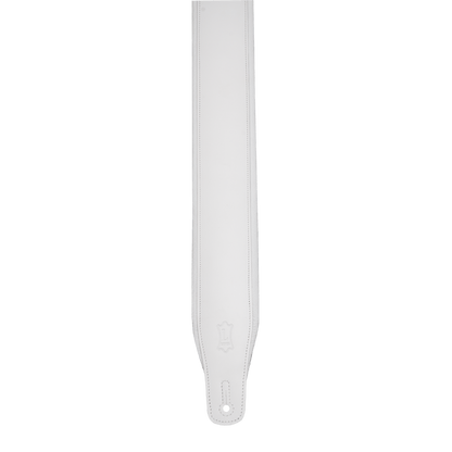 Levy's 3" Wide White  Amped Series Leather Guitar Strap M26PD-WHT_WHT