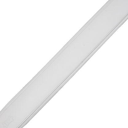 Levy's 3" Wide White  Amped Series Leather Guitar Strap M26PD-WHT_WHT